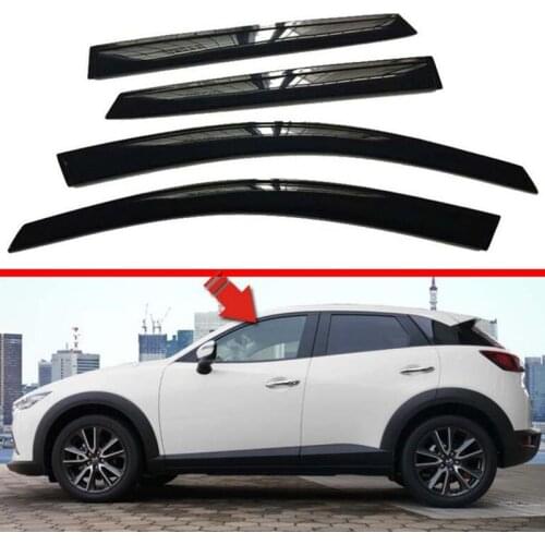 For Mazda CX-3 Window Visor 4p Window Side Waterproof Decoration Shield Exterior Accessories Black Mazda CX3 2018 2019