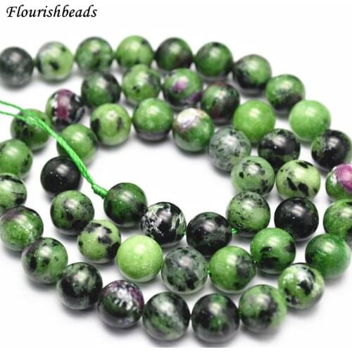 High Quality 6mm 8mm 10mm Natural Ruby Zoisite Stone Round Loose Beads Jewelry making supplies