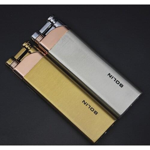 Metal Gas Windproof Lighter Ultra-Thin Portable Inflatable Lighters Cigar Cigarette Smoking Accessories Gadgets For Men