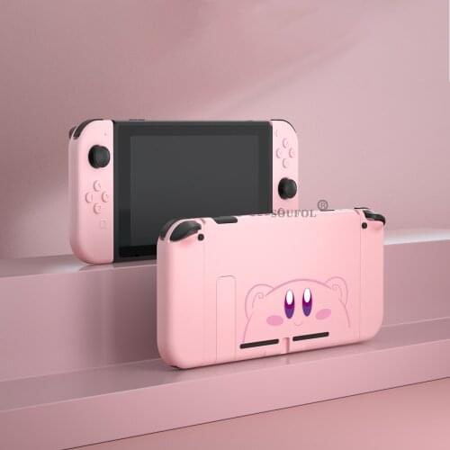 Cute Console Backplate with Controller Joy con Housing Shell Case with Full Set Buttons for Nintendo Switch Accessories