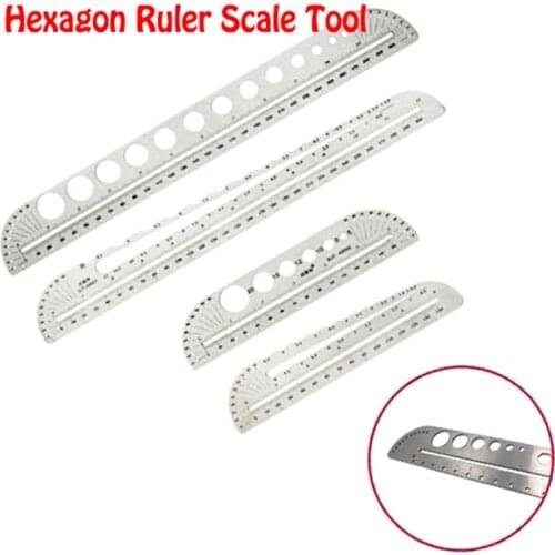 Multifunctional Clear Scale Angle Meter Stainless Steel Protractor Drawing Ruler Tool scale ruler office compass protractor tool