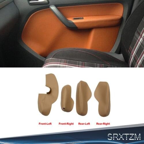 SRXTZM 8pcs/set Microfibre Leather Interior Door Panel Armrest Cover For Volkswagen Touran Caddy 2006-2015 Interior Mouldings