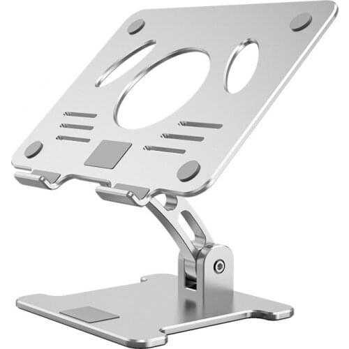 Aluminum Laptop Riser Stand Dual Axis Design Height/Angle Adjustable Notebook Holder Tablets Drawing Stand for MacBook iPad