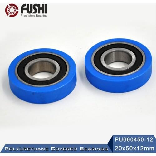 PU 6004 Polyurethane Covered Bearing 20*50*12 mm ( 2 Pcs ) Shaft 20mm PU600450-12 Urethane Cover PU6004 Bearings