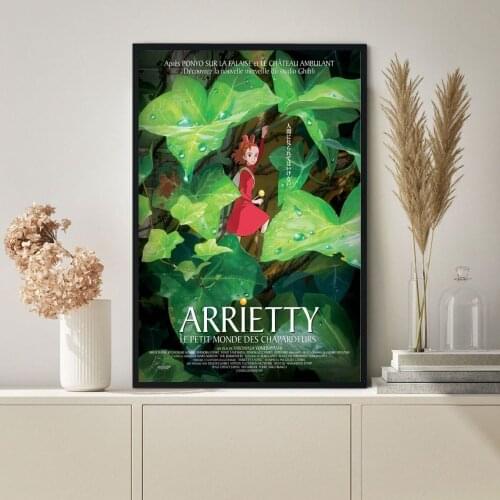 The Secret World of Arrietty Anime Poster Miyazaki Hayao Movie Poster Canvas Print Wall Painting Home Decoration