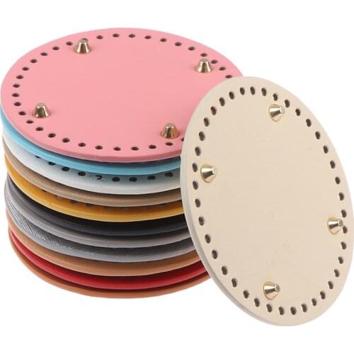 Round Leather Bottom Crochet Bag Making Bottom Mat Cushion Purse Pad Bottom Base Bag Supplies