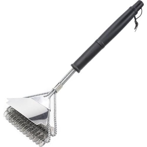 CHYIR 3 In 1 Cleaning BBQ Brush Equipped with Stainless Steel Scraper Can Professionally Cleanse Various Types of Barbecue Grill
