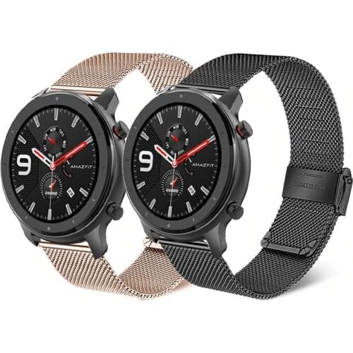 22mm Milanese Bands For Xiaomi Huami GTR 2 2e 47mm Pace Stratos 2 3 Mesh Bracelet Strap For Samsung Galaxy 46mm Watch 3 45mm S3