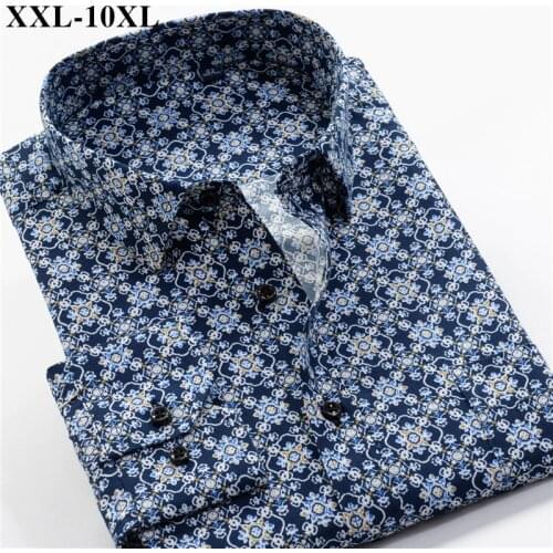 Mens Printed Shirt 2020 Autumn New Fashion Casual Loose Hawaii Long Sleeve Shirts Male Brand Plus Zise 5XL 6XL 7XL 8XL 9XL 10XL