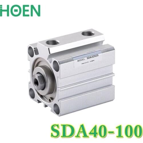 SDA40-100 SDA series Airtac type 40mm Bore 100mm Stroke 1/8" Port Pneumatic Air Compact Cylinder SDA40*100