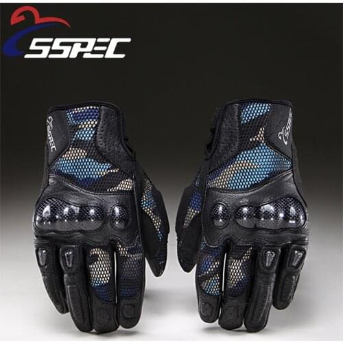 SSPEC New full finger motorcycle gloves CARBON Protection Gear motobiker gloves mesh riding racing gloves touch screen M-XXL
