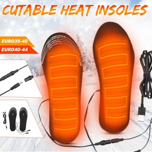 4/2PCS 5V Electric Heated Insoles for Camping Warmer Foot USB Charging Heating Insole Boots washable Heater Pads Soles Cuttable