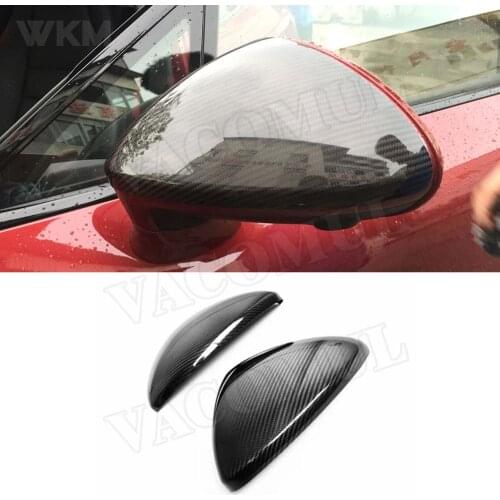 Carbon Fiber Car Boor RearView Side Mirror Trim Cover Caps For Porsche Panamera 2014-2016 Add on style Caps