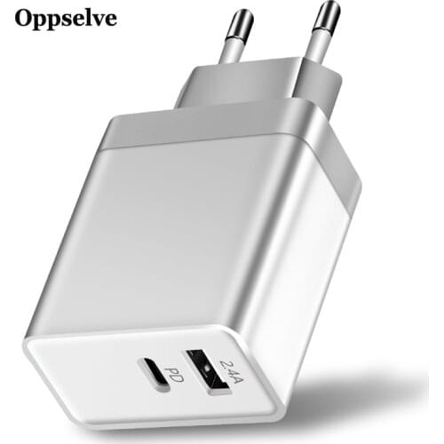 Oppselve 30W Type C 2 Ports Fast USB Charger for iPhone 11 Pro X XS Max XR 8 PD Quick Charger 5V 2.4A Charger For Samsung Xiaomi