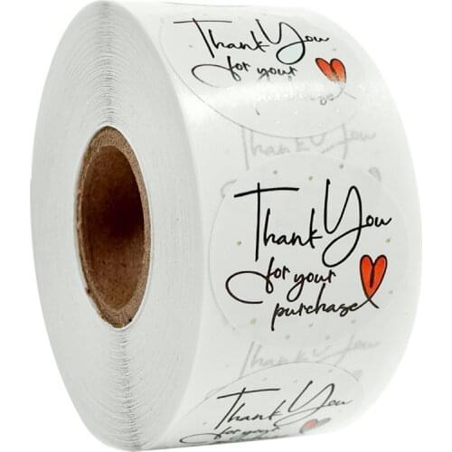 50-500pcs 2.5cm Thank you Sticker for Package Good Cute Stickers sealing labels tags Scrapbooking Paper Stickers