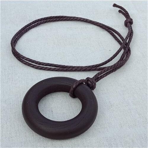 Vintage New Handmade Fashion Collar Vintage Long PU Leathe Wood Pendants Necklaces for Women Men Jewelry Accessory