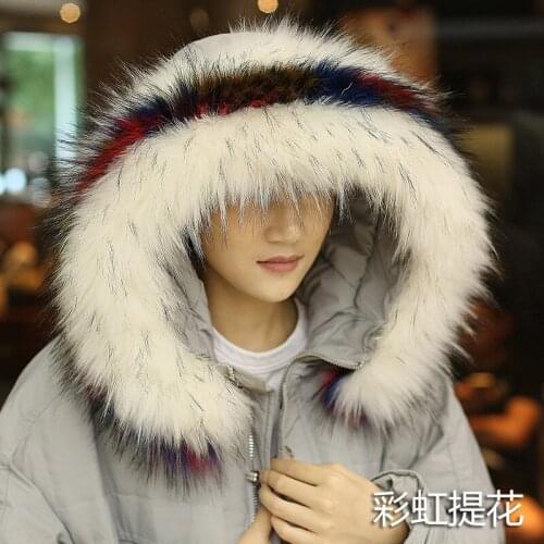 Faux raccoon fur collar scarves fur decorative hat DIY winter Parker coat hood fur decor fluffy multicolors faux fox fur collar