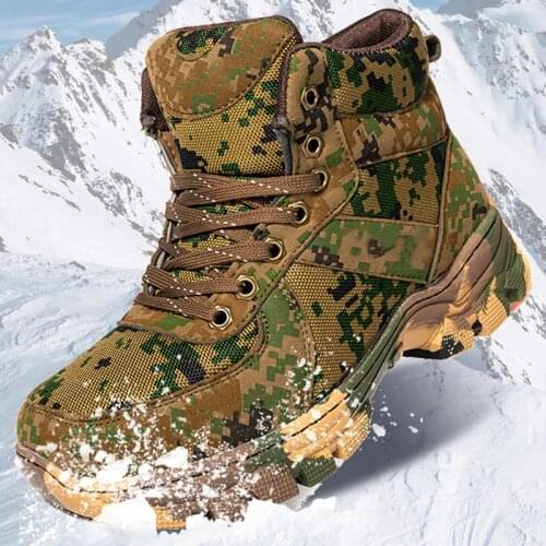 2021 Winter New Ladies Ankle Snow Boots Womens Thicken Wool Fleece Camouflage Color Lace Up Footwear Females Top Quality Shoes