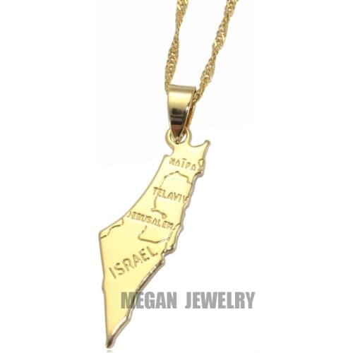 Israel map pendant & necklace for women & men, country map Israel map jewelry