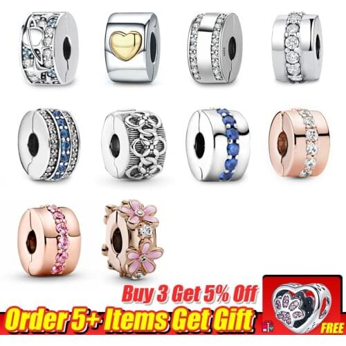 La Menars New Clip Charms Fit Original Pandora Charm Bracelet Genuine 925 Sterling Silver For Women Jewelry DIY Making