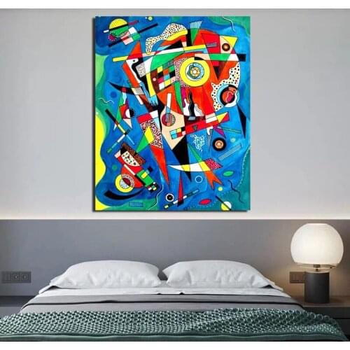 100% Hand Painted Abstract Famous Artworks Kandinsky Modern Home Decor For Living Room Canvas Oil Painting Wall Pictures