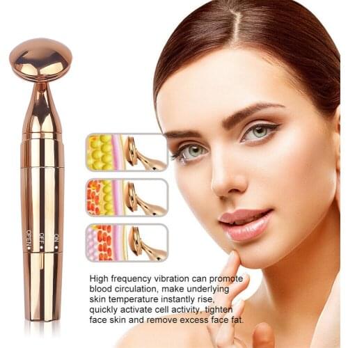 2 In 1 Golden Face Lifting beauty stick Facial Beauty bar Electric Facial Energy Bar Vibration Massager Skin Firming Tools