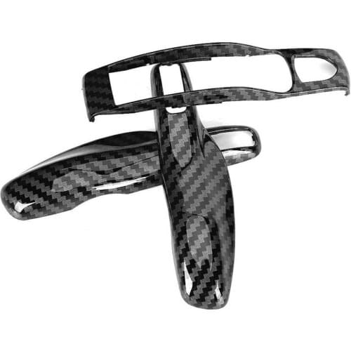 3pcs Carbon Fiber Style Car Key Trim Cover Fit for Cayman/Macan/Boxster