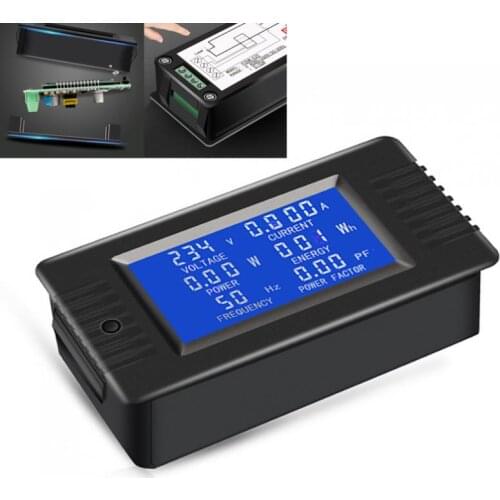 AC 6in1 220V 10A Single Phase Digital Ammeter Voltage Current Power Energy Power Factor Meter High Precision