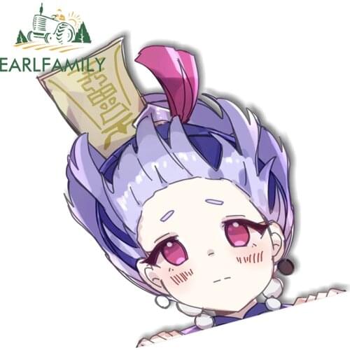 EARLFAMILY 13cm x 9.6cm Cartoon Car Sticker Zombie Qiqi Graffiti Peeking Motorcycle Car Window Decal Funny Peek Girl Car Styling