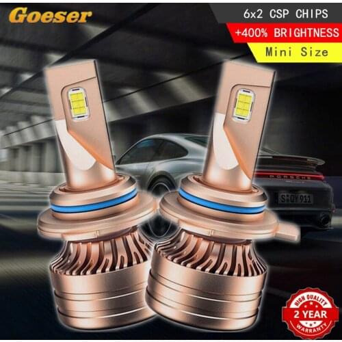 Goeser CSP H4 Led Canbus H7 Car Headlight Bulb H11 LED 6000K 12000LM H1 9005 HB3 9006 HB4 9012 Mini Size 12V HIgh Beam