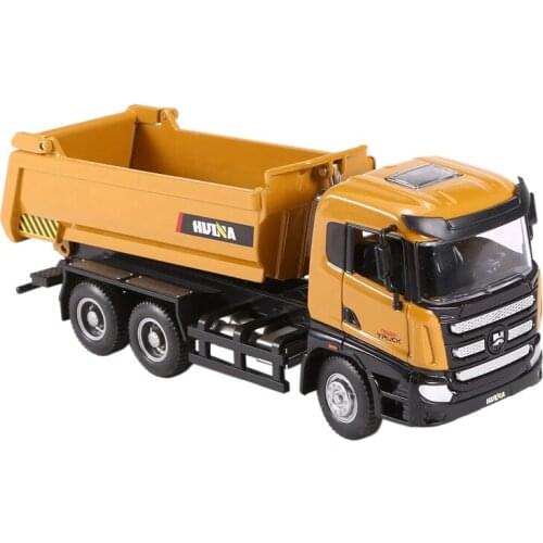 HUINA 1718 1/50 Metal Alloy Dump Truck Car Model Toy Engineering Car Vehicle Construction Car Gift for Kids Boys