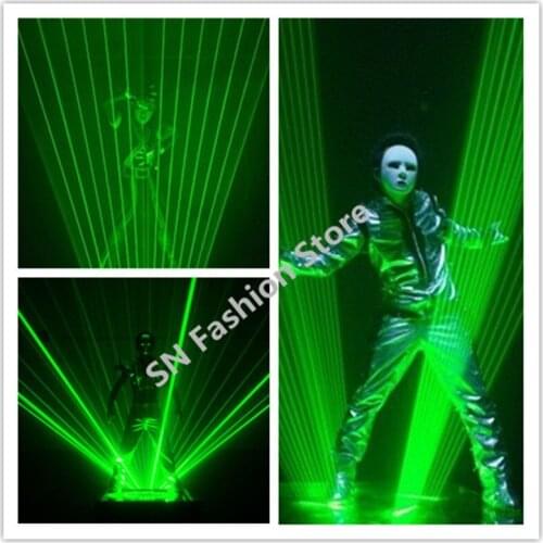 HH06 Green laser lightprojector 5W ballroom dance costumes laser show dj disco laser man projector dmx wears party props