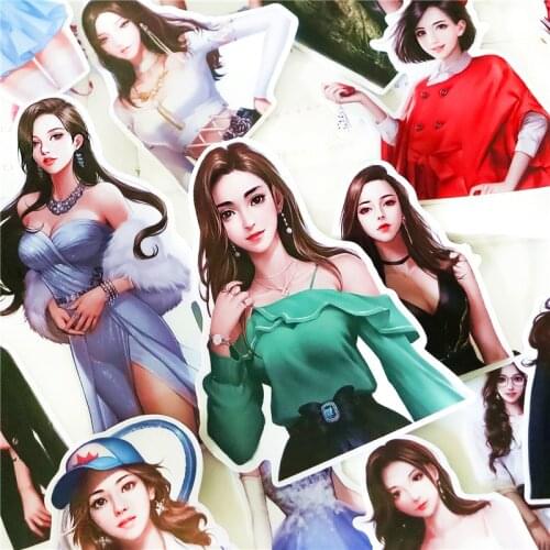 16pcs cute Pretty Street Fashion Girl Decoration Stationery Sticker Diy Diary Scrapbooking Label Sticker Stationery