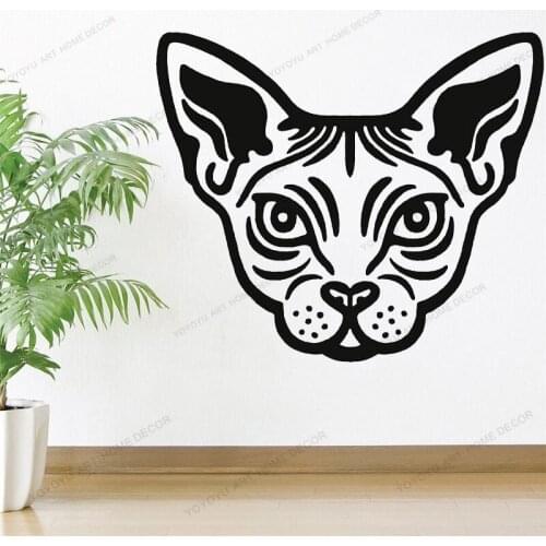 Wall Sticker Wallpaper Animal Pet Hairless Cat Sign Care Shop Art Wall MuralsWall Decals Scissors Decor Vinyl CX59
