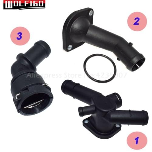 WOLFIGO Plastic Cooling Coolant Hose Connector For Golf MK4 Bettle A3 S3 TT Seat Leon 1.6 1.8T 1J0122291D,06A121121C,06A121133D