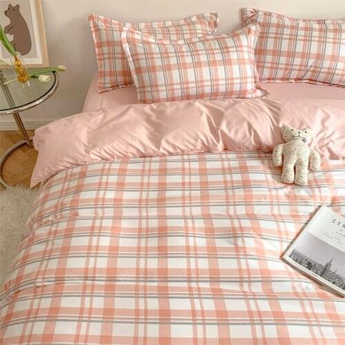 Nordic Duvet Cover and Bedsheet 220x240 Quilt Cover Fashion 150x200 Duvet Cover Fashion Luxury Bedding Set Soft Plaid Bed Linen