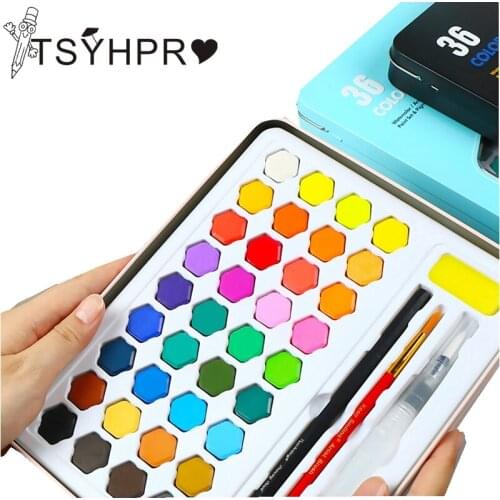 Professional Watercolor Paints Set 36 Colors Gouache Paint With Watercolor Brushes Art Supplies for Artist A2004-0802