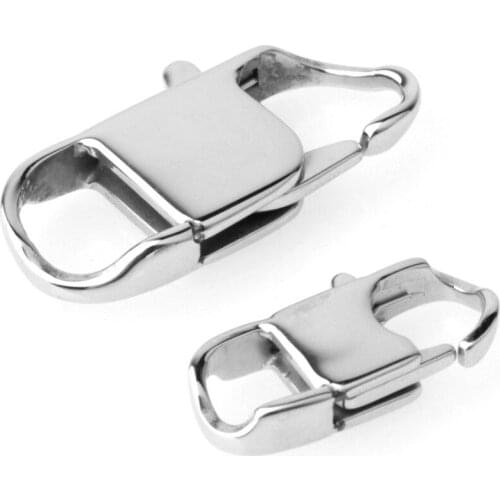22/26/32MM Long Wholesale 50/100pcs Stainless Steel Square Lobster Buckle End Clasps Chains Connector Fashion DIY Jewelry Making