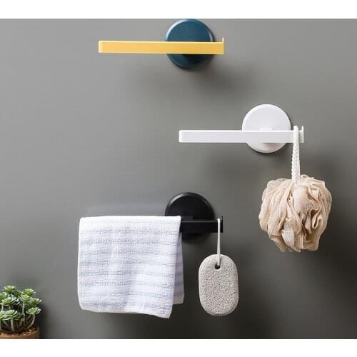 Self-adhesive Towel Holder Bathroom Organizer Wall Shelf Towel Hanger Bathroom Towel Rail Hanger Kitchen Accessories