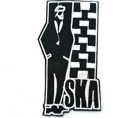 SKA (Size:6.0X10.0cm) DIY Cloth Badges Patch Embroidered Applique Sewing Label Clothes Stickers Apparel Ornament Badge