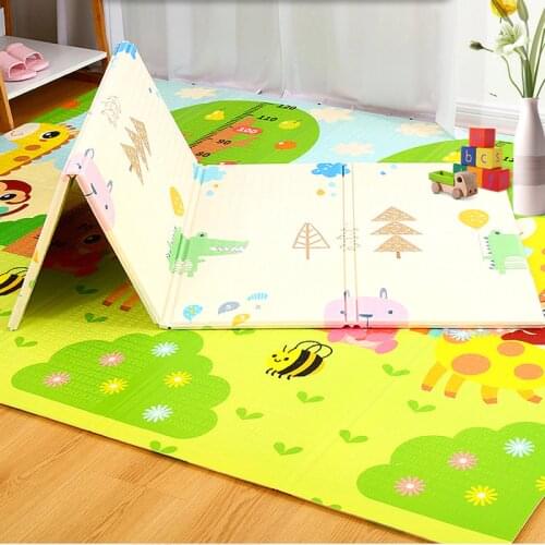 Bedroom Carpet Baby 180x200cm Foldable Waterproof Cartoon Baby Play Mat Xpe Foam Puzzle Toddler Climbing Pad Games Toys Mats