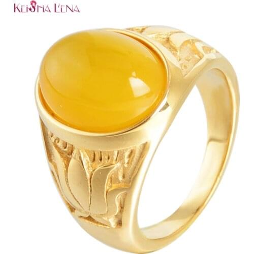 Turkish Lapis / Chalcedony 316L Stainless Steel Ring For Man Woman Carved Lotus Aristocrat Noble Natural Artisan