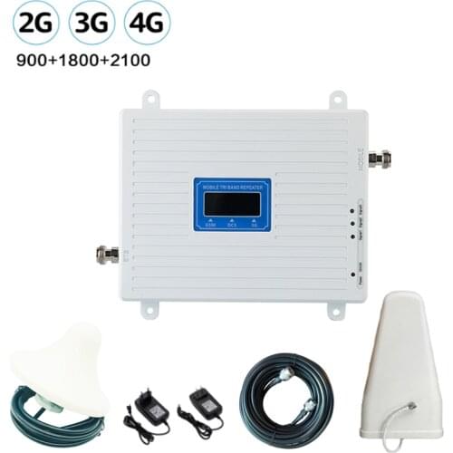 2G 3G 4G mobile phone signal amplifier tri-band mobile signal amplifier LTE cellular repeater GSM DCS WCDMA 900 18