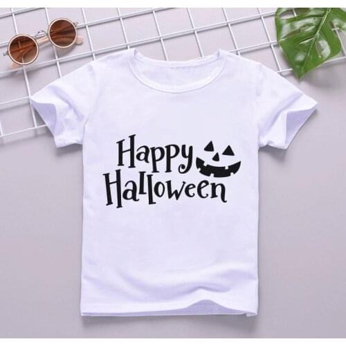 Funny Happy Halloween Kids-clothes-boys Unicorn Witch Print Girl Tshirt Children Casual Boys T Shirts Short Sleeve Tshirts