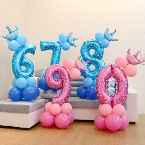 High 115cm Numeral Crown Balloon for Festival Supplies Birthday Party Stage Decoration Wedding Column Road Guide Balloon