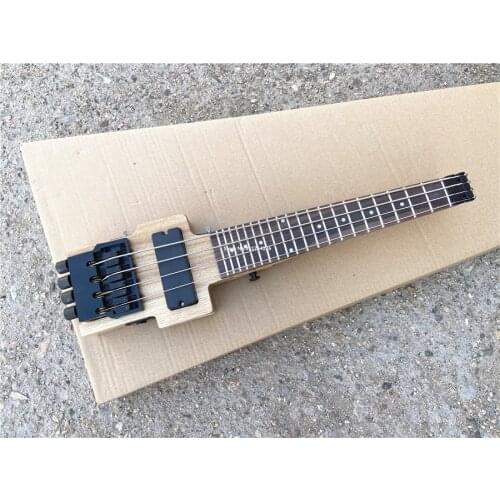 High quality custom version headless 4-string electric bass log color shape can be customized free shipping