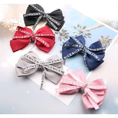 2Pcs Ribbon Bow Hairpins HairClip Women Girls Satin Trendy Hairgrip Barrettes Ladies Children Hair Hoop DIY Accessories Decor