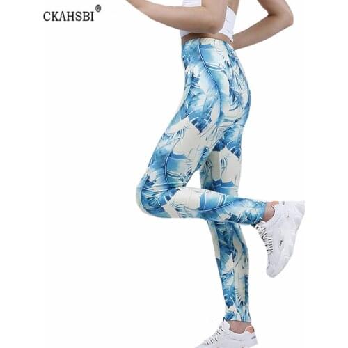 CKAHSBI Women High Waist Leggings For Fitness Ladies Sexy Gym Sports Workout Push Up Female Polyester Knitted New Ankle-Length