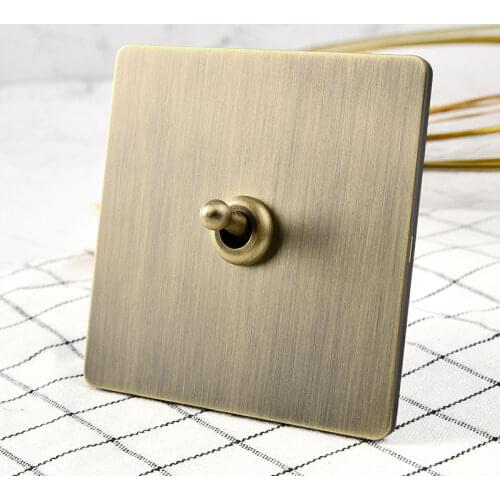 1-4 Gang Green Bronze Brushed Metal 2 Way Toggle Switch Socket Personality for Home Improvement Hotel
