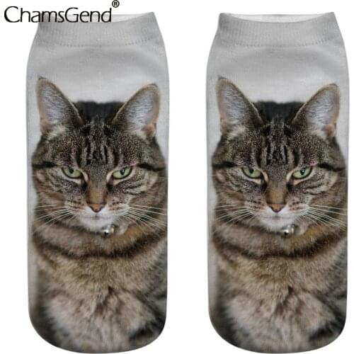 1 Pair 3d Funny Cat Printed Socks Women Unisex Cute Low Cut Ankle Socks Women Sock Multiple Colors Casual Animal Socks
